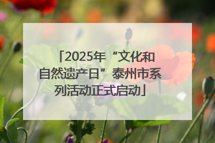 2025年“文化和自然遗产日”泰州市系列活动正式启动