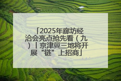 2025年廊坊经洽会亮点抢先看（九）丨京津冀三地将开展“链”上招商