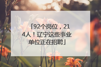 92个岗位，214人！辽宁这些事业单位正在招聘