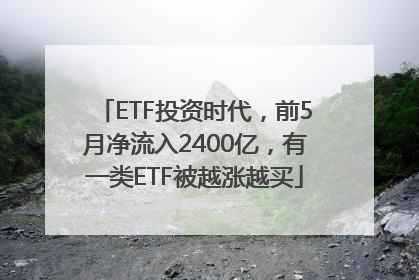 ETF投资时代，前5月净流入2400亿，有一类ETF被越涨越买