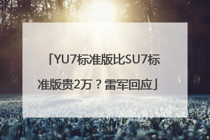 YU7标准版比SU7标准版贵2万？雷军回应